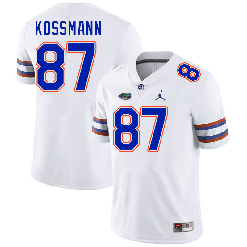 Florida Gators #87 Cameron Kossmann College Football Jerseys Stitched-White